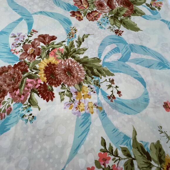 Vintage One Springmaid Standard Pillow Case Wondercale Floral Eyelet Ribbon - Picture 4 of 10